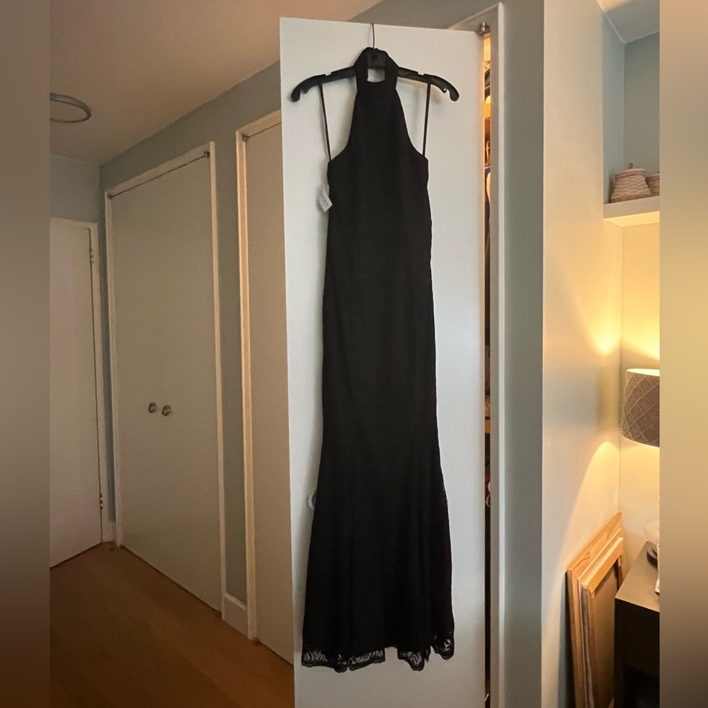 NWT Fame and Partners Jaclyn Floral Black Lace Gown Dress!!!